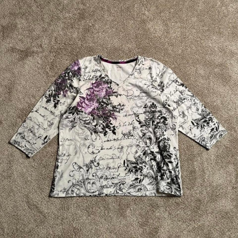 ALIA Y2K STYLE "ROSE" RHINESTONE LONG‎ SLEEVE